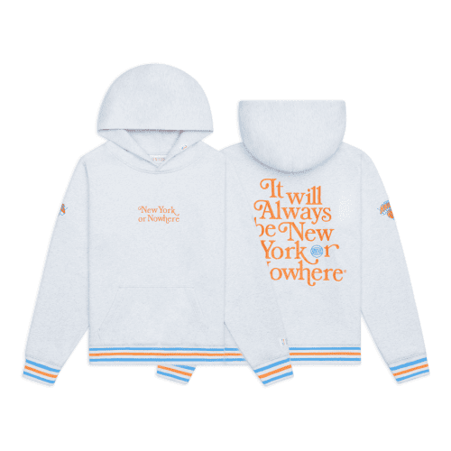 NYON New York Or Nowhere Knicks Motto Embroidered Hoodie White Heather Composite 1