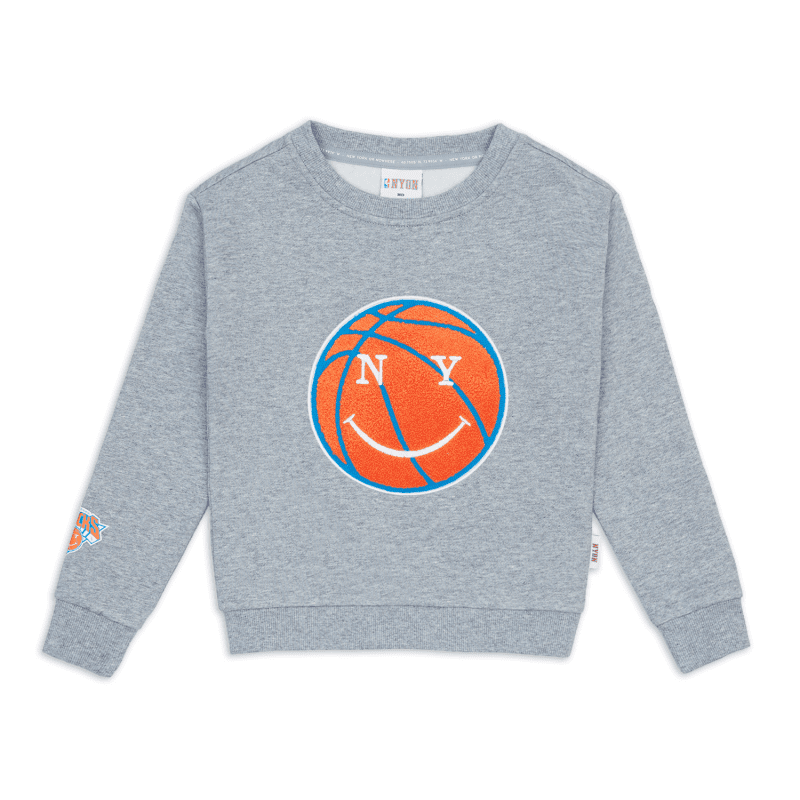 NYON New York Or Nowhere Mascot Mini Crewneck Grey Kids Front Transparent 1