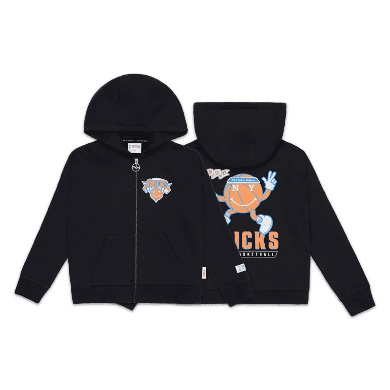 NYON New York Or Nowhere Mascot Mini Zip Hoodie Black Kids Composite Transparent 1 1