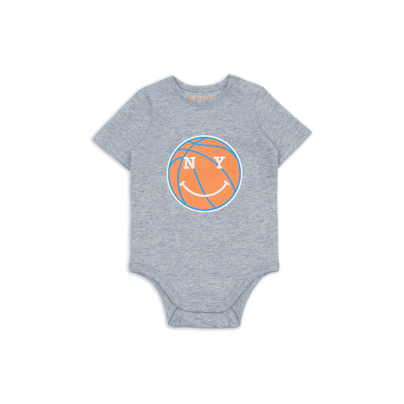 NYON New York Or Nowhere Mascot Onesie Grey Infant Front Transparent 1