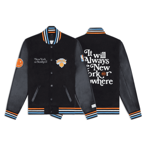 NYON New York Or Nowhere Motto Varsity Jacket Black Composite 1