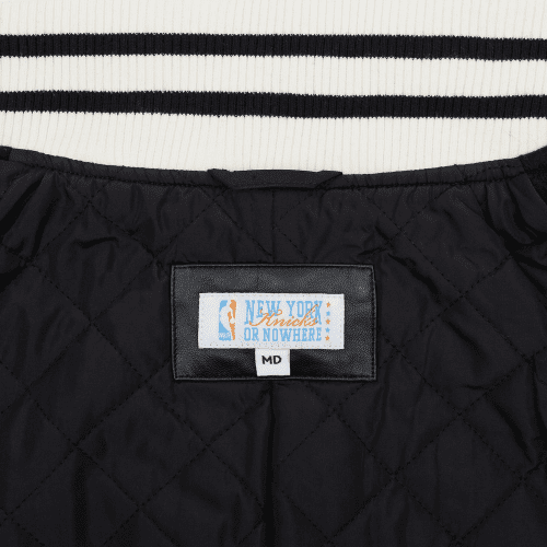 NYON New York Or Nowhere Motto Varsity Jacket Black Detail9 1