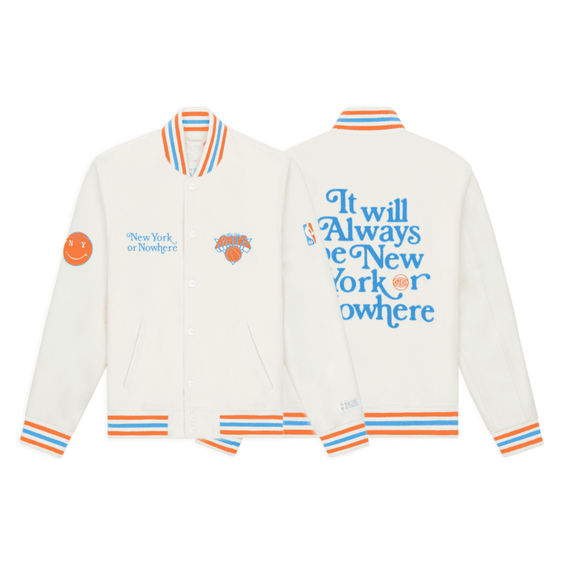 NYON New York Or Nowhere Motto Varsity Jacket Cream Composite 1