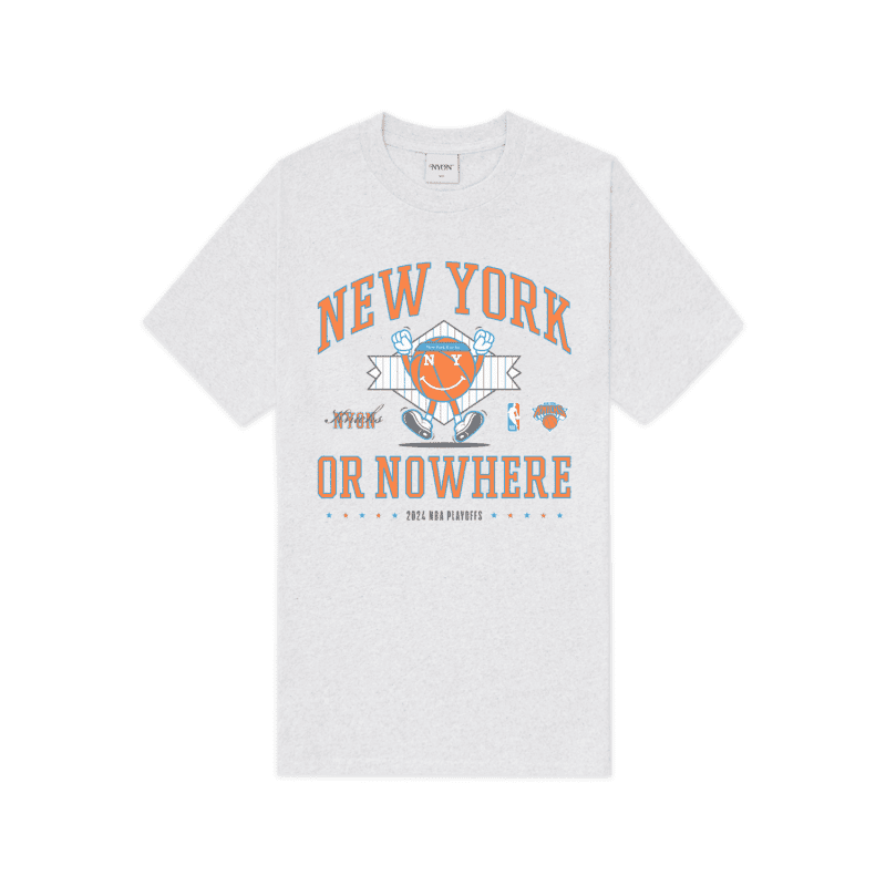 NYON New York Or Nowhere Mr Knick Playoff Tee White Heather Front Transparent 1