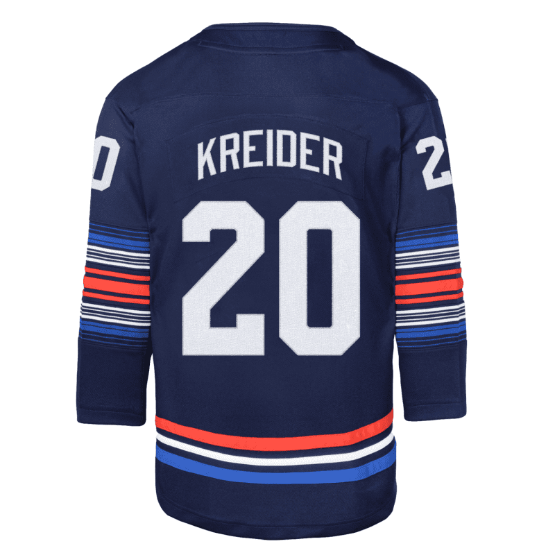 NYR2324 Thirds Youth JerseyMock Back Kreider 1 1