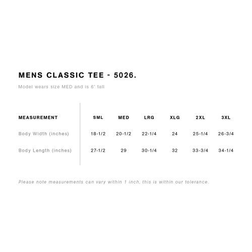 tee size guide